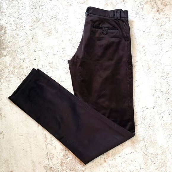 Dolce & Gabbana Size US 36 Black Velvet High Waisted Unhemmed Trousers Pants - Picture 1 of 13